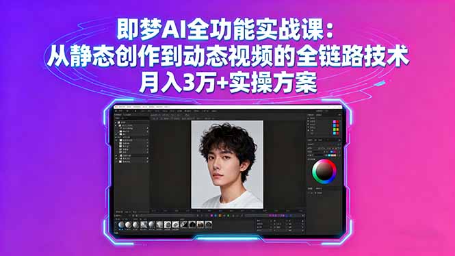 即梦AI全功能实战课：从静态创作到动态视频的全链路技术 月入3万+实操方案-多米联创