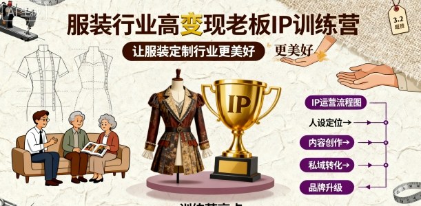 服装行业高变现老板IP训练营，让服装定制行业更美好-多米联创