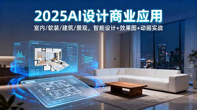 2025AI设计商业应用：室内/软装/建筑/景观，智能设计+效果图+动画实战-58创客网