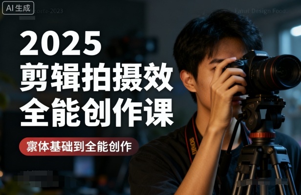 2025剪辑拍摄特效全能创作课，零基础到全能创作-多米联创