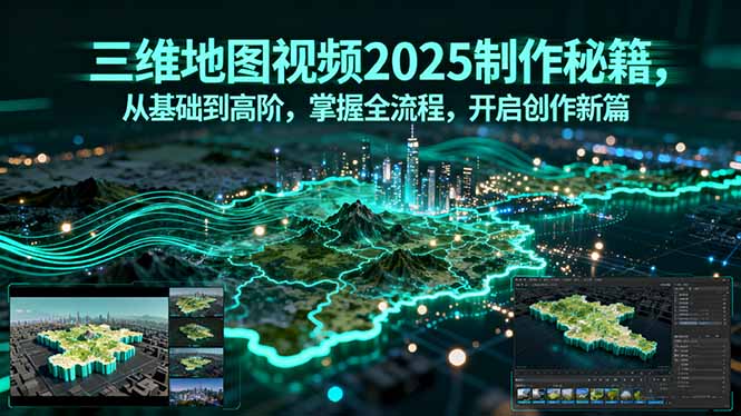 三维地图视频2025制作秘籍，从基础到高阶，掌握全流程，开启创作新篇-58创客网