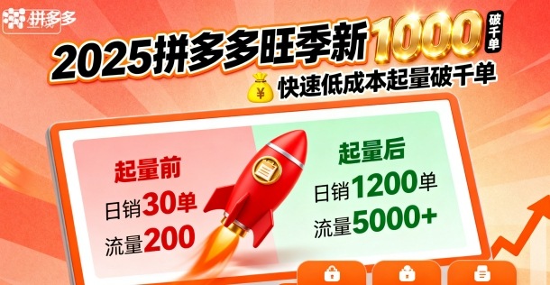 2025拼多多旺季新老店铺——快速低成本起量破千单-多米联创