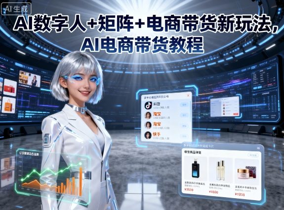 AI数字人+矩阵+电商带货新玩法，AI电商带货教程-多米联创