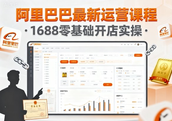 阿里巴巴最新运营课程，1688零基础开店实操-多米联创