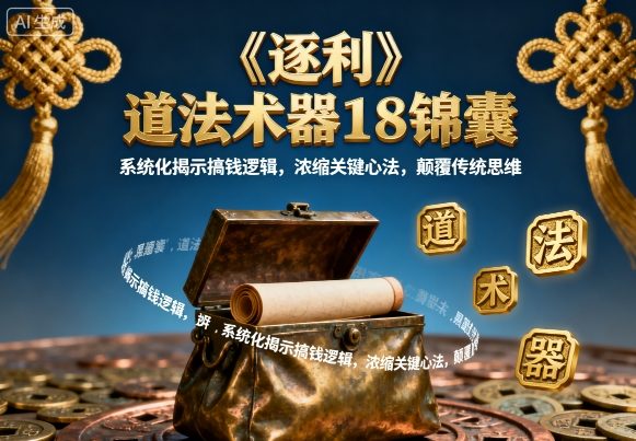 《逐利》道法术器18锦囊，系统化揭示搞钱逻辑，浓缩关键心法，颠覆传统思维-多米联创