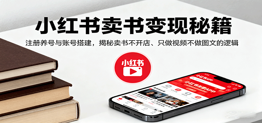 小红书卖书变现秘籍，注册养号与账号搭建，揭秘卖书不开店、只做视频不做图文的逻辑-58创客网