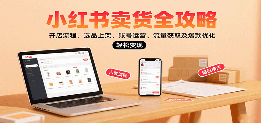 小红书卖货全攻略：开店流程、选品上架、账号运营、流量获取及爆款优化，轻松变现-多米联创