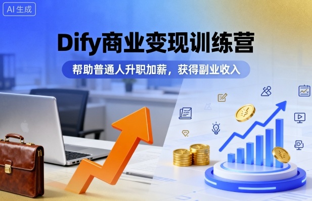 Dify商业变现训练营，帮助普通人升职加薪，获得副业收入-58创客网