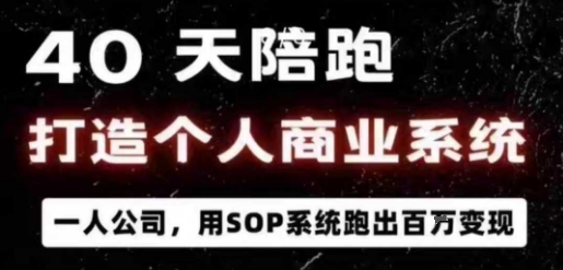 40天陪跑打造个人商业系统，一人公司，用SOP系统跑出百W变现-58创客网