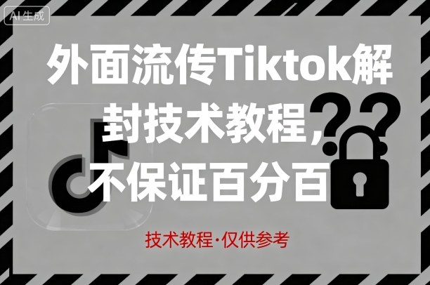 外面流传Tiktok解封技术教程，不保证百分百，具体自测-58创客网