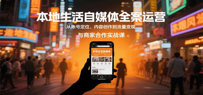 本地生活自媒体全案运营，从账号定位、内容创作到流量变现与商家合作实战课-58创客网