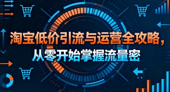 淘宝低价引流与运营全攻略，从零开始掌握流量密码-58创客网