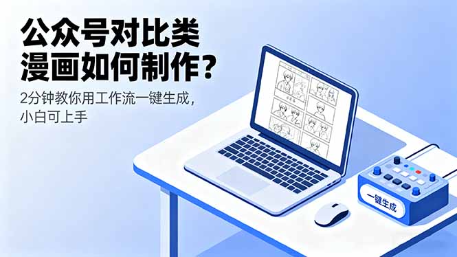 公众号对比类漫画如何制作？2分钟教你用工作流一键生成，小白可上手-多米联创