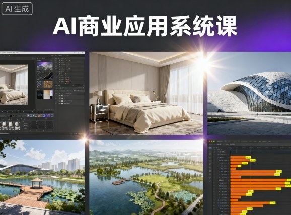 AI商业应用系统课，室内-软装-建筑-景观，智能设计+效果图+动画画实战-多米联创