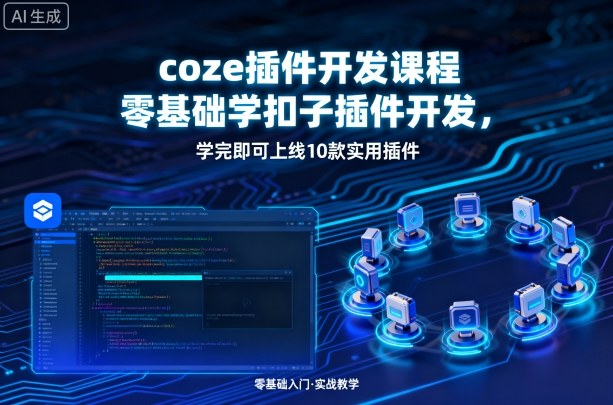 coze插件开发课程，零基础学扣子插件开发，学完即可上线10款实用插件-58创客网