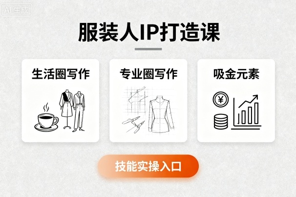 服装人IP打造课，文案创富+生活圈写作+专业圈写作+服装人专属+吸金元素+技能实操-58创客网