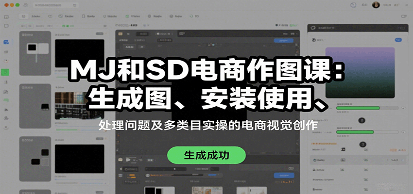 MJ和SD电商作图课：生成图、安装使用、处理问题及多类目实操的电商视觉创作-58创客网