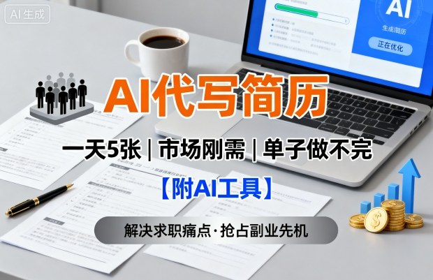AI代写简历，一天5张，今年找工作难，市场刚需，单子做不完【附AI工具】-58创客网