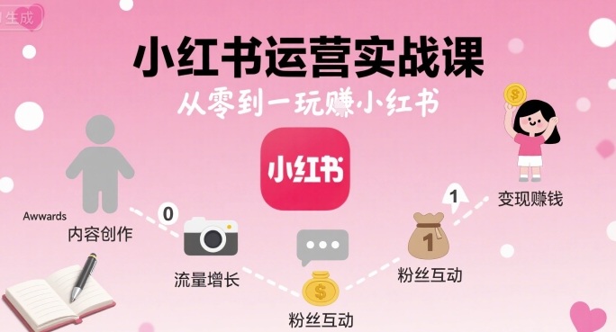 小红书运营实战课，从零到一玩賺小红书-58创客网
