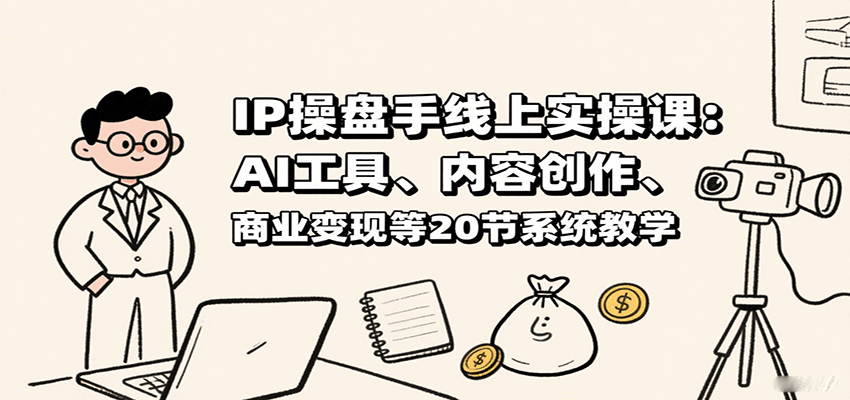 IP操盘手线上实操课：AI工具、内容创作、商业变现等20节系统教学-58创客网