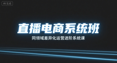 直播电商系统班，同领域差异化运营进阶系统课-多米联创