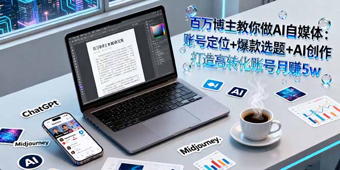百万博主教你做AI自媒体：账号定位+爆款选题+AI创作 打造高转化账号月赚5w-多米联创
