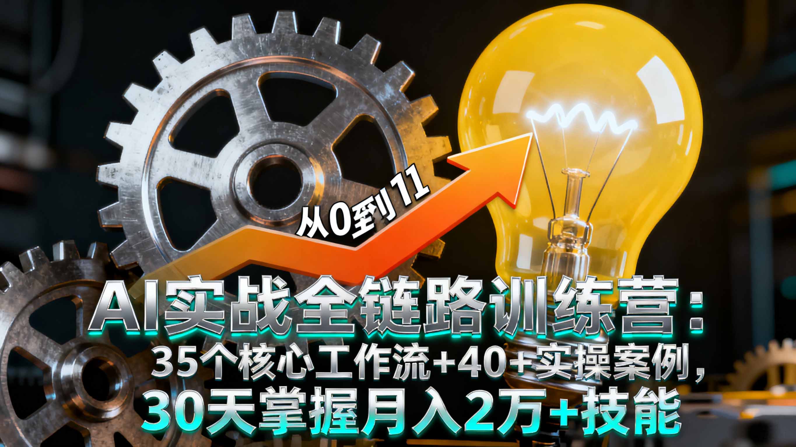 AI实战全链路训练营：35个核心工作流+40+实操案例，30天掌握月入2万+技能-58创客
