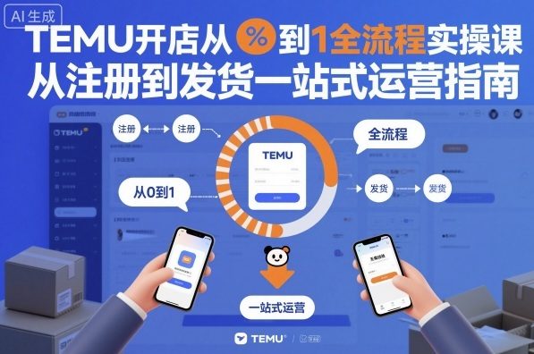 TEMU开店从0到1全流程实操课,从注册到发货一站式运营指南-多米联创