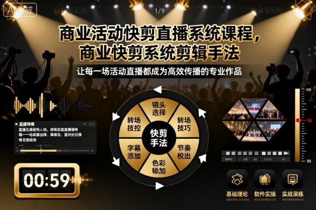 商业活动快剪直播系统课程,商业快剪系统剪辑手法-58创客