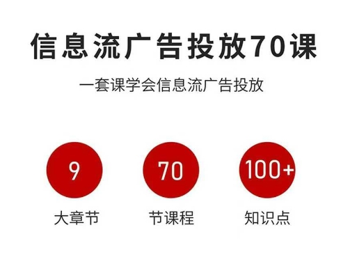信息流广告投放实战70课，一套课学会信息流广告投放，迄今为止，最系统化教程-多米联创
