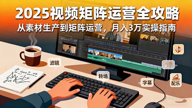 2025短视频矩阵运营全攻略：从素材生产到矩阵运营，月入3万实操指南-58创客