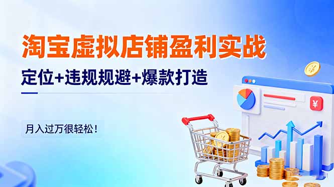 淘宝虚拟店铺盈利实战:定位+违规规避+爆款打造,月入过万很轻松!-申水仓