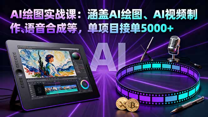 AI绘图实战课：涵盖AI绘图、AI视频制作、语音合成等，单项目接单5000+-58创客