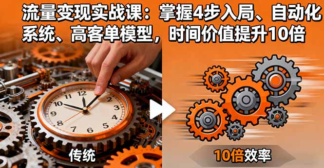 流量变现实战课：掌握4步入局、自动化系统、高客单模型，时间价值提升10倍-58创客