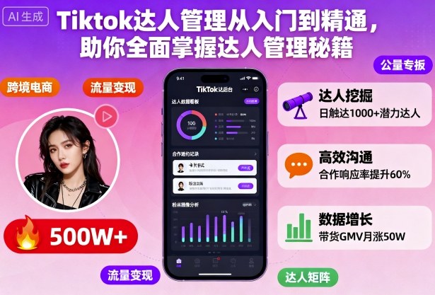 Tiktok达人管理从入门到精通,助你全面掌握达人管理秘籍-58创客