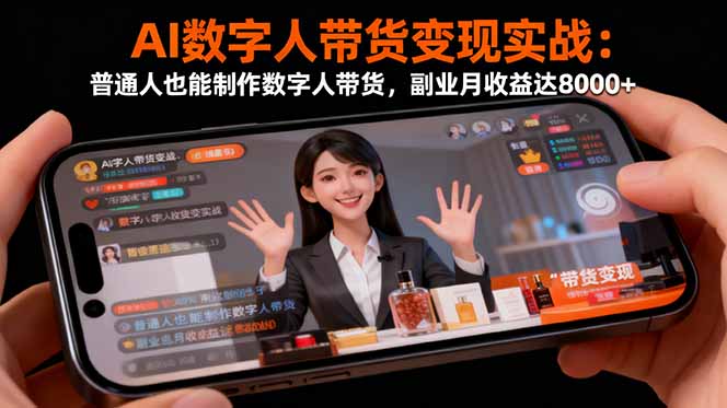 AI数字人带货变现实战:普通人也能制作数字人带货,副业月收益达8000+-58创客