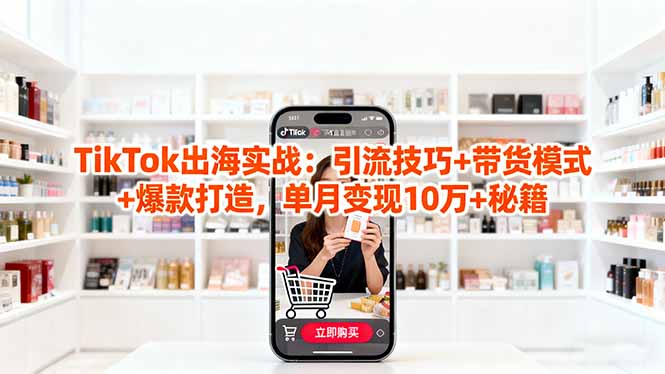 「TikTok出海实战」引流技巧+带货模式+爆款打造，单月变现10万+秘籍-58创客