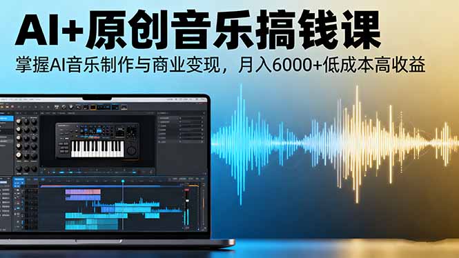 AI+原创音乐搞钱课：掌握AI音乐制作与商业变现，月入6000+低成本高收益-58创客