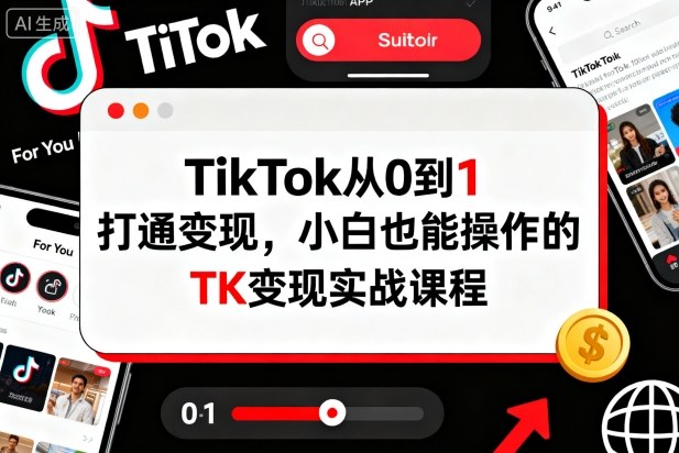 TikTok从0到1打通变现，小白也能操作的TK变现实战课程-58创客