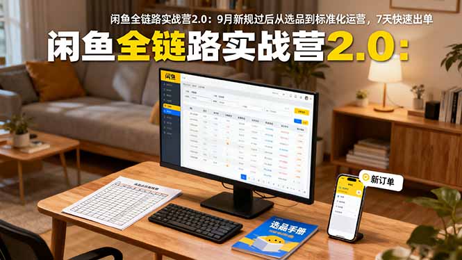 闲鱼全链路实战营2.0：9月新规过后从选品到标准化运营，7天快速出单-58创客