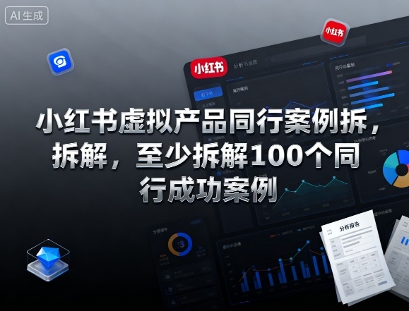 小红书虚拟产品同行案例拆解，至少拆解100个同行成功案例-58创客