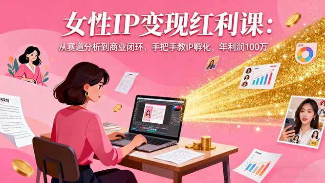 女性IP变现红利课：从赛道分析到商业闭环，手把手教IP孵化，年利润100万-58创客