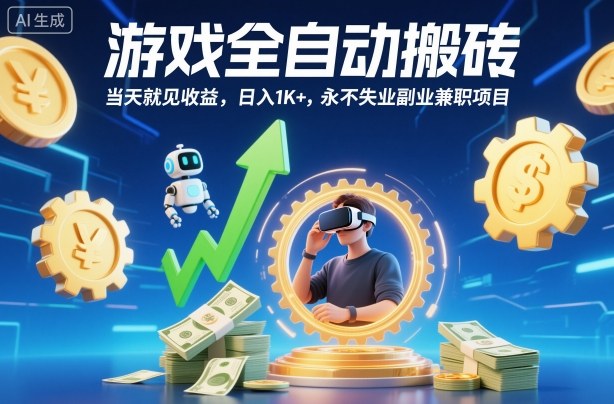 游戏全自动搬砖,当天就见收益,日入1K+,永不失业副业兼职项目【揭秘】-申水仓