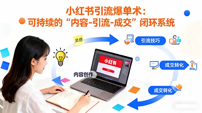 小红书引流爆单术：构建一套低成本 可持续的“内容-引流-成交”闭环系统-58创客