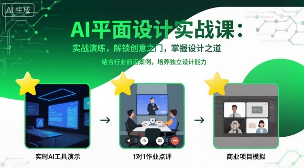 AI平面设计实战课，实战演练，解锁创意之门，掌握设计之道-多米联创