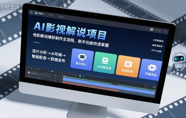 AI影视解说项目，电影解说爆款制作全流程，新手也能快速掌握-58创客
