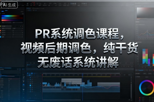 PR系统调色课程，视频后期调色，纯干货无废话系统讲解-58创客