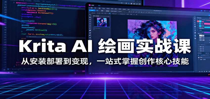 Krita AI 绘画实战课：从安装部署到变现，一站式掌握创作核心技能-多米联创