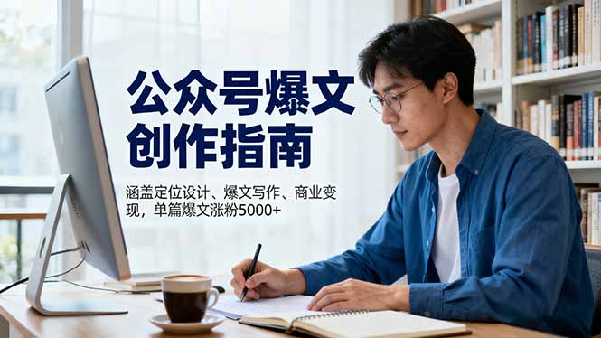 公众号爆文创作指南,涵盖定位设计+爆文写作+商业变现,单篇爆文涨粉5000+-58创客