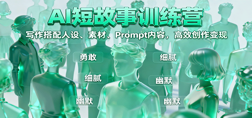 AI短故事训练营：写作搭配人设、素材、Prompt内容，高效创作变现-58创客